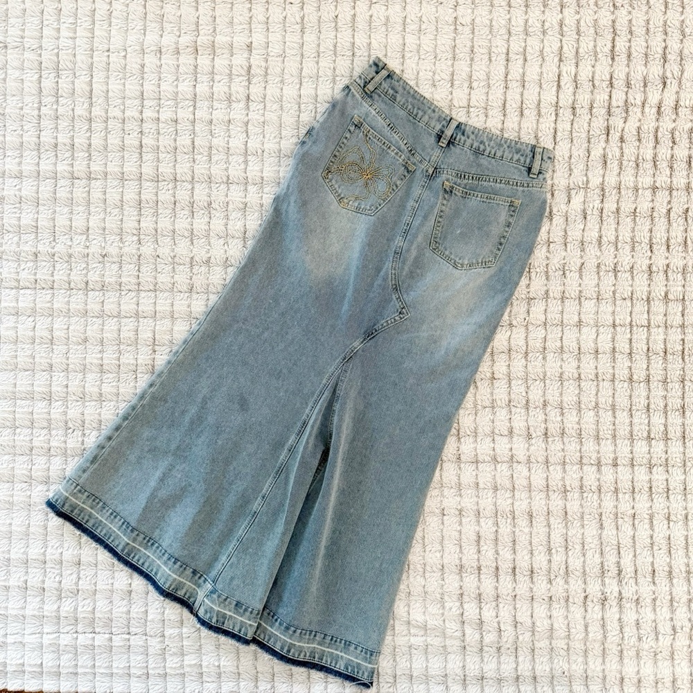 LoveshackFancy Risia Skirt in Montauk Blue - Picture 4 of 5